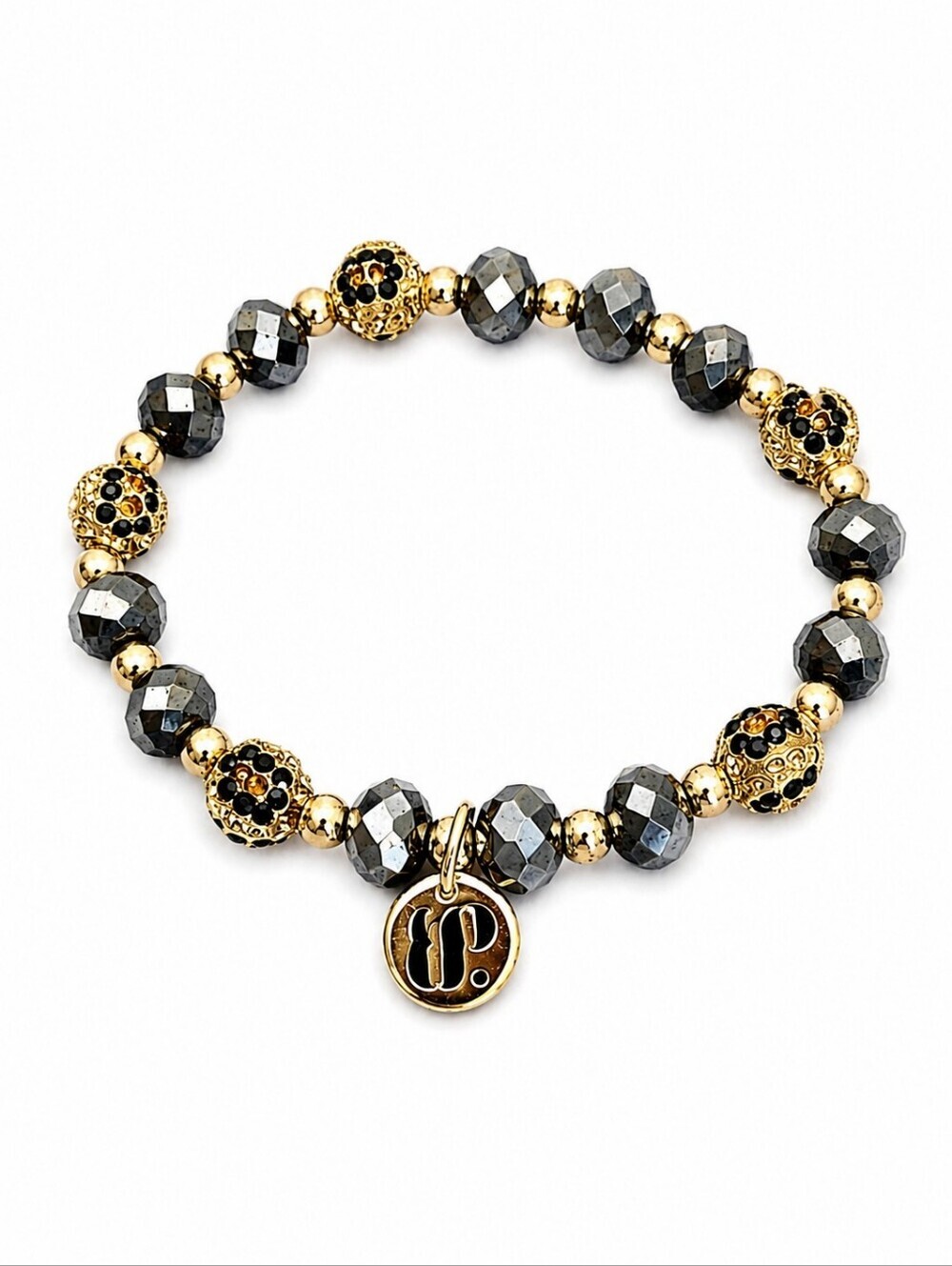 RING BOMB PARTY Baddie Crystal Leopard Disco Beaded Stretch Bracelet
